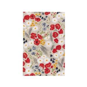 Linen tea towel - Poppies and daisies linen fabric - Nordic Linen