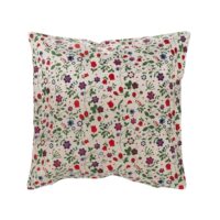 Linen cushion cover - Wild strawberry and flowers linen fabric - Nordic Linen