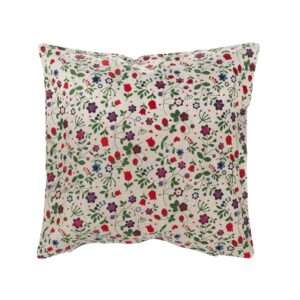 Linen cushion cover - Wild strawberry and flowers linen fabric - Nordic Linen