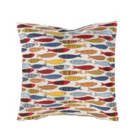 Linen cushion cover - Colorful fishes linen fabric - Nordic Linen