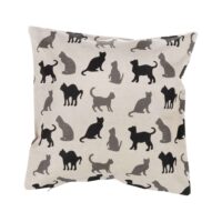 Linen cushion cover - Black and grey cats linen fabric - Nordic Linen