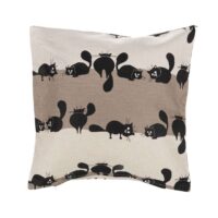 Linen cushion cover - Black cat linen fabric - Nordic Linen