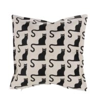 Linen cushion cover - Black cats Gatho linen fabric - Nordic Linen