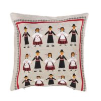 Linen cushion cover - Estonian National Folk Cloths linen fabric - Nordic Linen