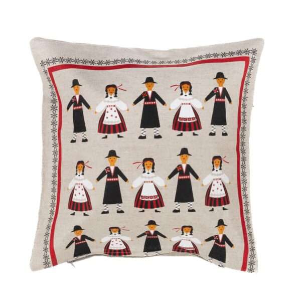 Linen cushion cover - Estonian National Folk Cloths linen fabric - Nordic Linen