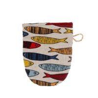 Linen oven mitt - Colorful fishes linen fabric - Nordic Linen