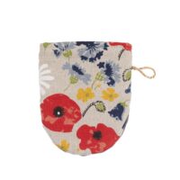 Linen oven mitt - Poppies and daisies linen fabric - Nordic Linen