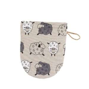 Linen oven mitt - Sheep linen fabric - Nordic Linen