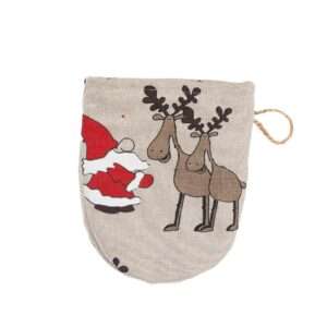 Linen oven mitt - Christmas reindeer linen fabric - Nordic Linen