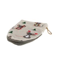 Linen oven mitt - Christmas mouse linen fabric - Nordic Linen
