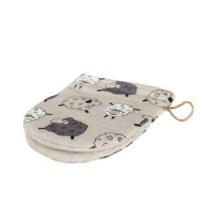 Linen oven mitt - Sheep linen fabric - Nordic Linen