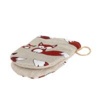Linen oven mitt - Red foxes linen fabric - Nordic Linen