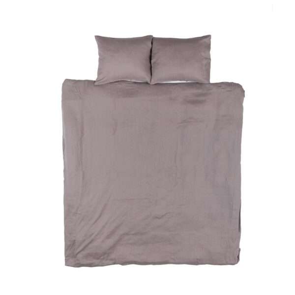 Tumehall pestud linasest riidest voodikomplekt