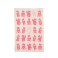 Wool Baby Blanket – Pink Teddy Bear