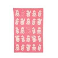 Wool Baby Blanket – Pink Teddy Bear