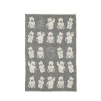 Wool Baby Blanket – Grey Teddy Bear