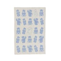 Wool Baby Blanket – Blue Teddy Bear