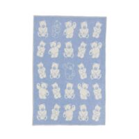 Wool Baby Blanket – Blue Teddy Bear