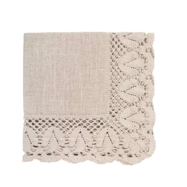 Classic Grey Linen Napkins with Lace Classic Grey Linen Napkins with Lace