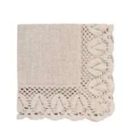 Classic Grey Linen Napkins with Lace
