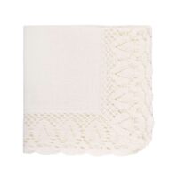 Classic White Linen Napkins with Lace