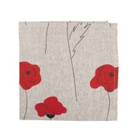 Red Poppies Linen Napkin
