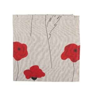 Red Poppies Linen Napkin