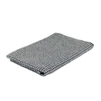 Half-linen Waffle Towel With Black And White Squares