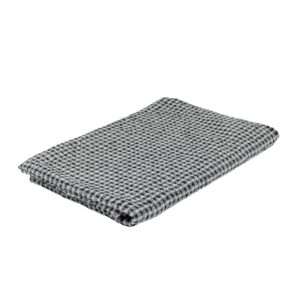 Half-linen Waffle Towel With Black And White Squares
