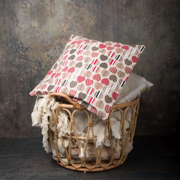 Linen pillow case in heart pattern Linen pillow case in heart pattern