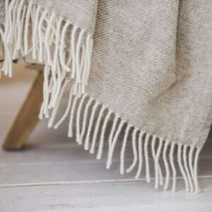 Beige Stripes Wool Throw