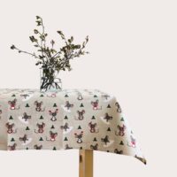 Christmas Mouse Linen Tablecloth