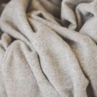 Beige Stripes Wool Throw