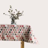 Heart Prints Linen Tablecloth