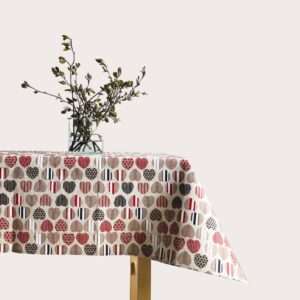 Heart Prints Linen Tablecloth