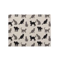 Black and Grey Cats Linen Placemat