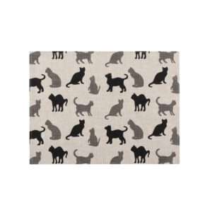 Black and Grey Cats Linen Placemat