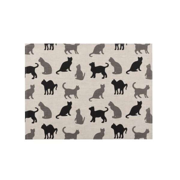 Black and Grey Cats Linen Placemat Black and Grey Cats Linen Placemat