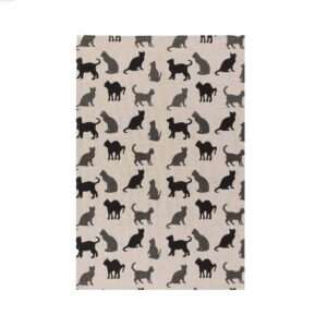 Black and Grey Cats Linen Tea Towel