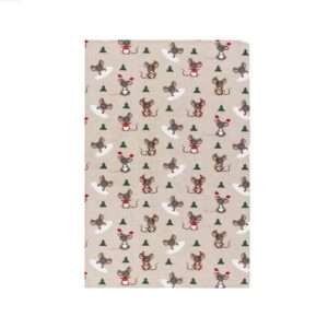 Christmas Mouse Linen Tea Towel