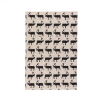 Black Reindeers Linen Tea Towel