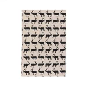 Black Reindeers Linen Tea Towel