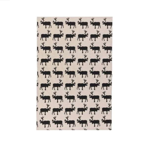 Black Reindeers Linen Tea Towel Black Reindeers Linen Tea Towel
