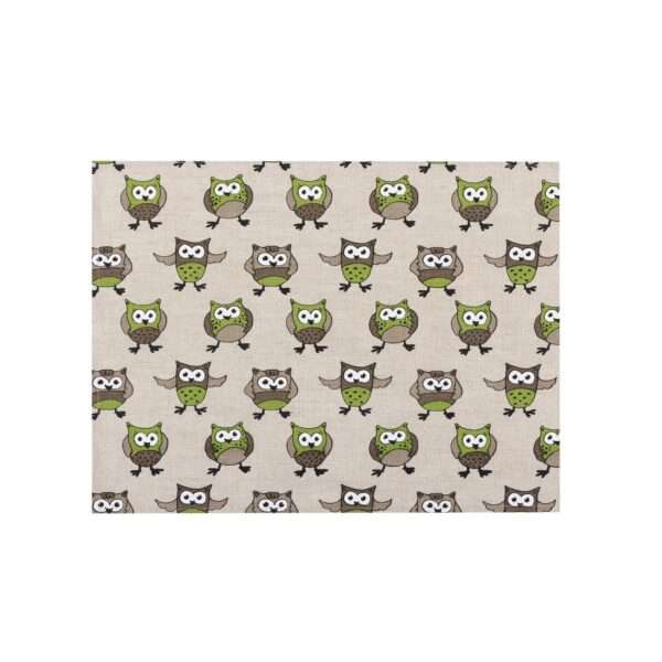 Green Owls Linen Placemat Green Owls Linen Placemat