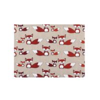 Red Foxes Linen Placemat