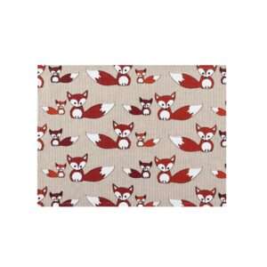 Red Foxes Linen Placemat