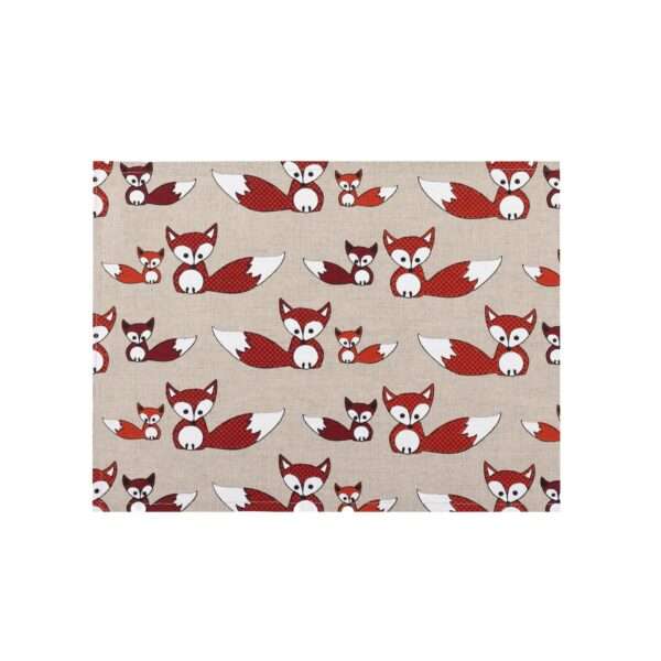 Red Foxes Linen Placemat Red Foxes Linen Placemat