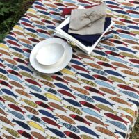 Colorful Fishes Linen Tablecloth