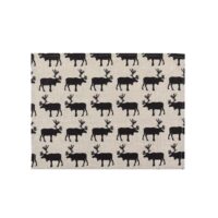 Black Reindeers Linen Placemat