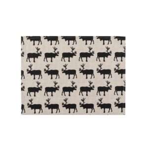 Black Reindeers Linen Placemat